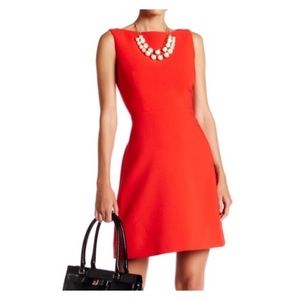 Kate Spade New York-Red Stretch Crepe A-line Dress